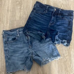 Two pairs of worn American Eagle jeans, size 2
